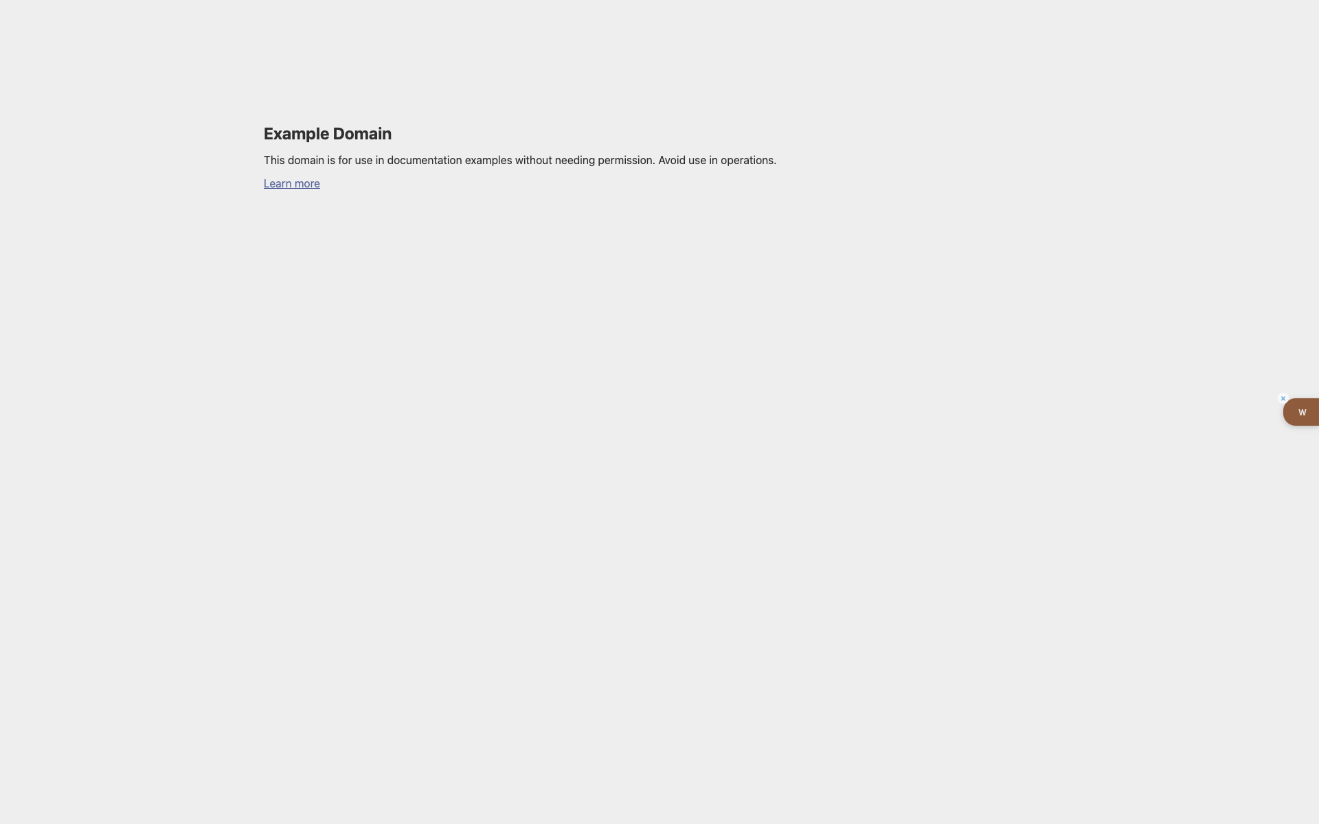 W-Schaltfläche auf example.com