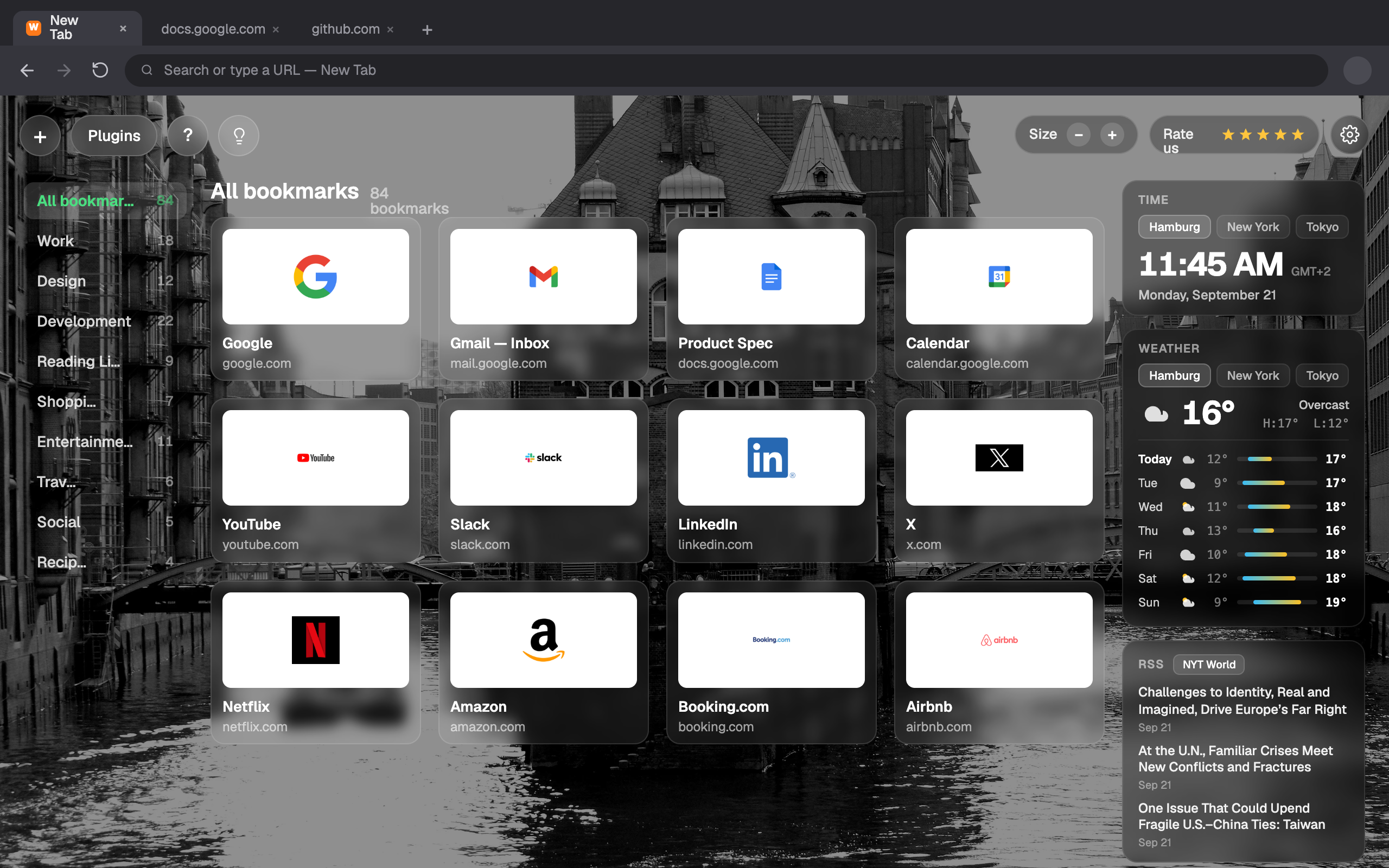 داشبورد Webdoka New Tab